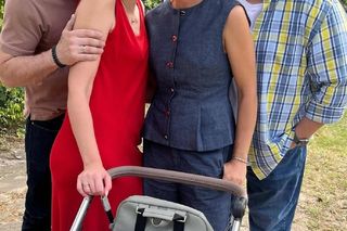 M jak miłość nowy sezon. Dorota (Iwona Rejzner), Bartek (Arkadiusz Smoleński), Jagoda (Katarzyna Kołeczek), Tadeusz (Bartłomiej Nowosielski) na planie