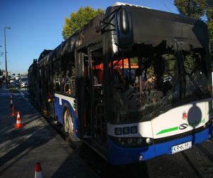 Pożar autobusu MPK w Krakowie