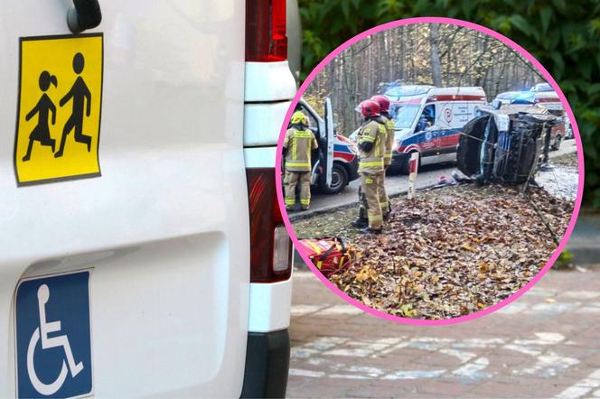 Groźny wypadek busa z dziećmi jadącymi do szkoły