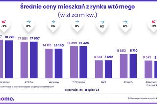 Ceny mieszkań z rynku wtórnego - lipiec 2024 [RAPORT]