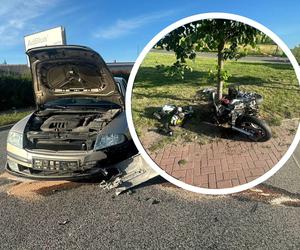 Siedlce: Zderzenie samochodu z motocyklem na ul. Drabika