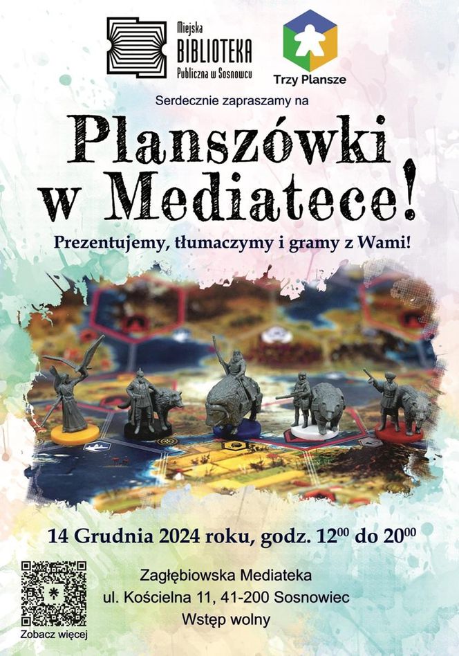 Planszówki w Mediatece w Sosnowcu - sobota 14 grudnia