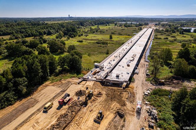 Plac budowy S1 Oświęcim - Dankowice w sierpniu 2024