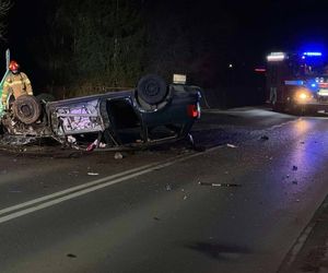 Dąbrówka – Ług:  Pijany dachował volkswagenem i uciekł z miejsca zdarzenia