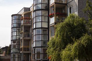 Blok przy Fredry 7 w Katowicach przed termomodernizacją