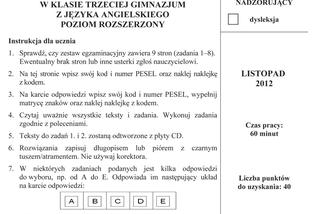 EGZAMIN GIMNAZJALNY 2013 angielski - ARKUSZE + ODPOWIEDZI: Przygotuj się do egzaminu z Se.pl