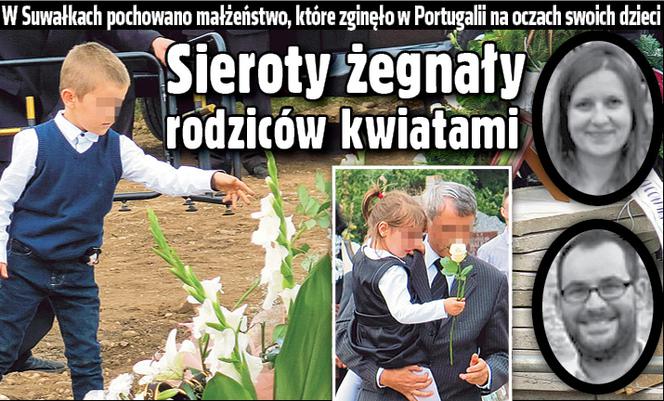 Sieroty żegnały rodziców kwiatami