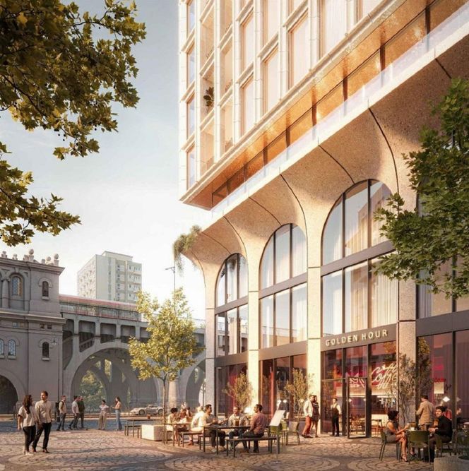 Planowany apartamentowiec przy moście Poniatowskiego w Warszawie