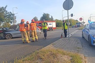 Wypadek na skrzyżowaniu ul. Czarnieckiego z ul. Folwarczną