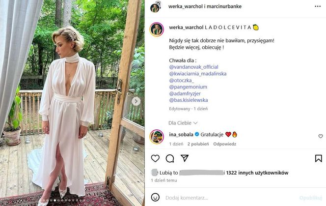 Weronika Warchoł i Marcin Urbanke wzięli ślub