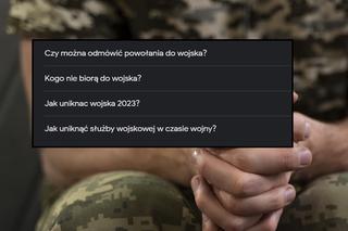 Kwalifikacja wojskowa 2023. Tak Polacy chcą uniknąć powołań do wojska. Oto co wpisują w Google