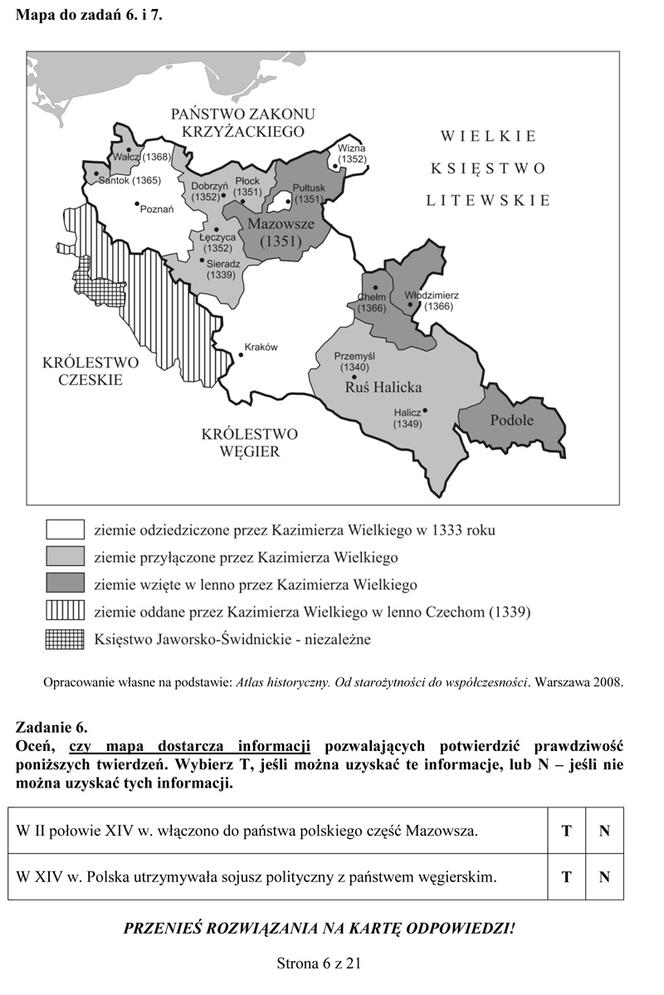 Próbny egzamin gimnazjalny - Historia i WOS