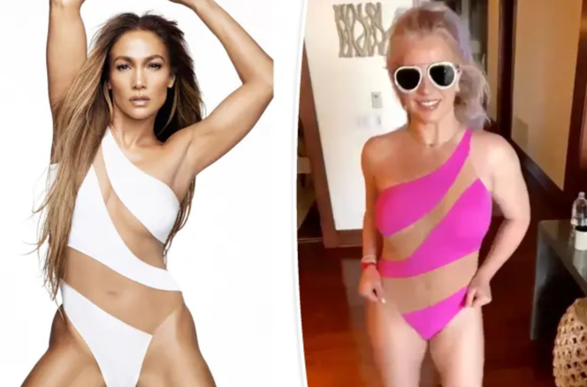 Jennifer Lopez i Britney Spears w identycznych kostiumach kąpielowych. Która wygląda lepiej? 