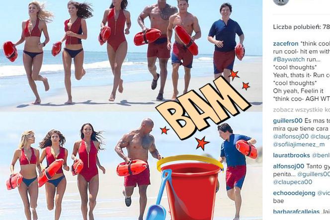 Baywatch: Zac Efron wywinął koziołka
