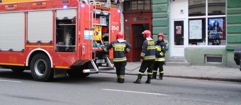 Pożar kamienicy przy ul. Emilii Plater w Szczecinie