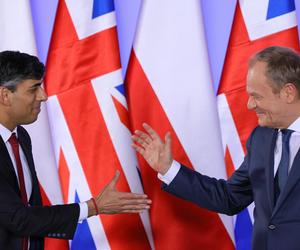 Premier RP Donald Tusk oraz premier Wielkiej Brytanii Rishi Sunak