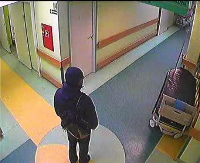 Podejrzanego o kradzież kranu w szpitalu Kopernika uchwycił kamera monitoringu