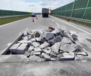 Tak wyglądała naprawa betonowej nawierzchni na A1 w okolicach Łodzi