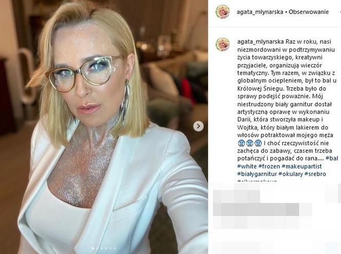 Agata Młynarska zabalowała z brokatem. 