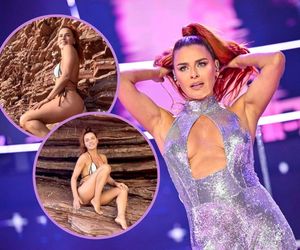 Natasza Urbańska w minibikini pozuje na tle skał. 48 lat i taka figura! Tylko pozazdrościć