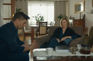 Barwy szczęścia, odcinek 3193. Tomasz (Jakub Sokołowski), Wanda (Maja Barełkowska)