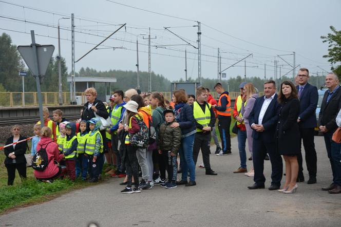 Akcja profilaktyczna "Bezpieczny przejazd" w Koszewnicy w gminie Kotuń w 2021 roku