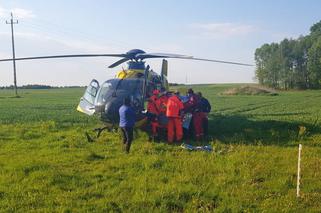 Wypadek quada w Krowicy Lasowej. Mężczyznę przetransportowano śmigłowcem LPR do szpitala
