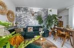 Salon w stylu scandi boho