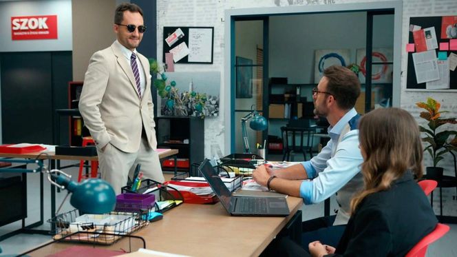 Barwy szczęścia odc. 3118. Hieronim Bonda (Maciej Kosmala), Ewa (Gabriela Ziembicka), Radomir Branicki (Łukasz Wójcik)