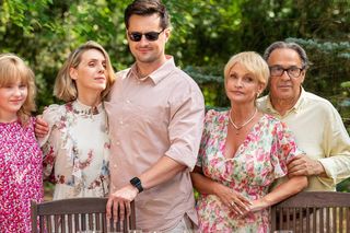 Barwy szczęścia, odcinek 3135: Herman (Maciej Raniszewski), Malwina (Joanna Gleń), Jerzy (Bronisław Wrocławski), Małgorzata (Adrianna Biedrzyńska), Emilka (Jessica Frankiewicz)