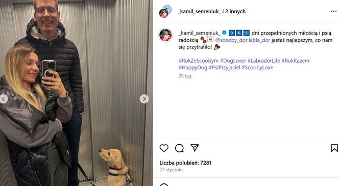 Kamil Semeniuk z żoną Kasią
