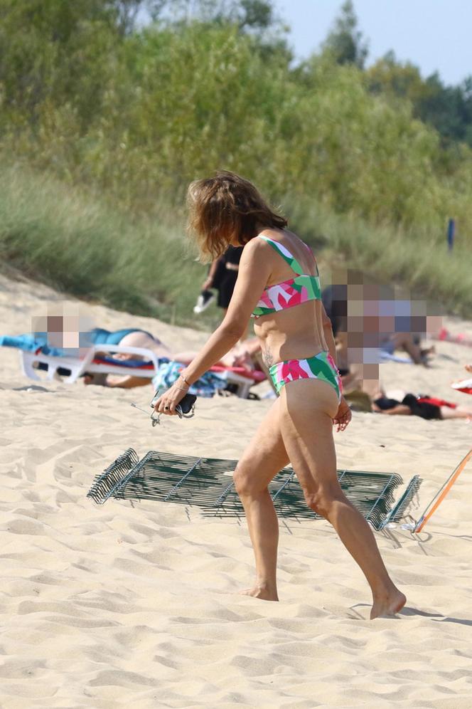 Grażyna Wolszczak na plaży w Gdańsku