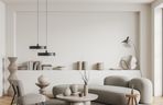 Salon w stylu japandi 