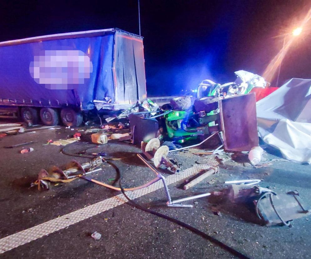 Śmiertelny wypadek na A1 pod Łodzią. Ciężarówka zderzyła się z samochodem dostawczym.