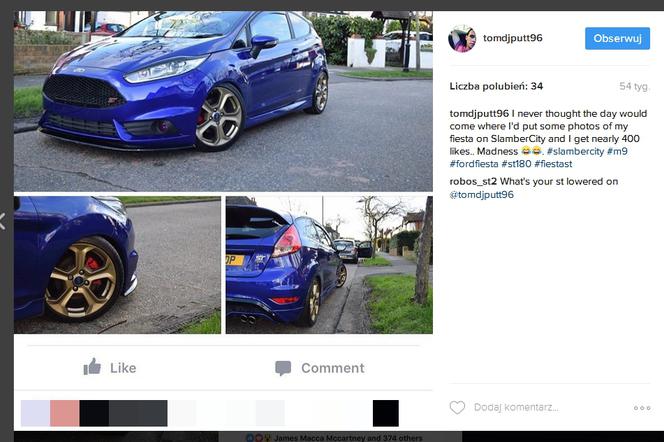 Ford Fiesta na Instagramie