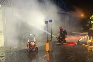 Pożar hangaru w Porębie