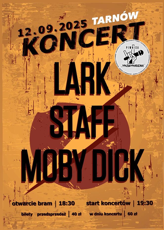 Potrójne rockowe uderzenie w Piwnicy „Przepraszam”. Zagrają Lark, Staff i Moby Dick