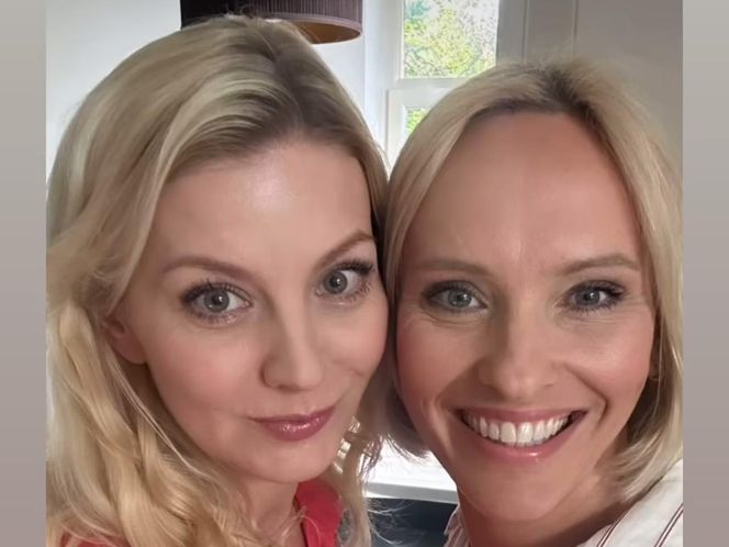 M jak miłość. Zdjęcie z planu. Jagoda (Katarzyna Kołeczek), Dorota (Iwona Rejzner) 