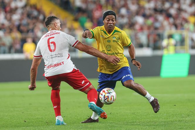 Ronaldinho na Stadionie Śląskim w meczu gwiazd Polska - Brazylia