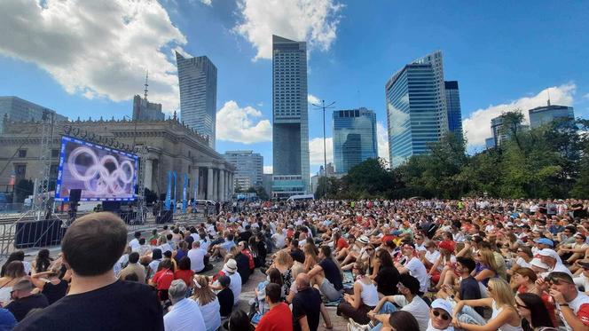 Polska - Francja, finał siatkówki, mecz o złoto. Strefa kibica w Warszawie [ZDJĘCIA]