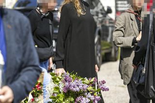 Agata Buzek na pogrzebie