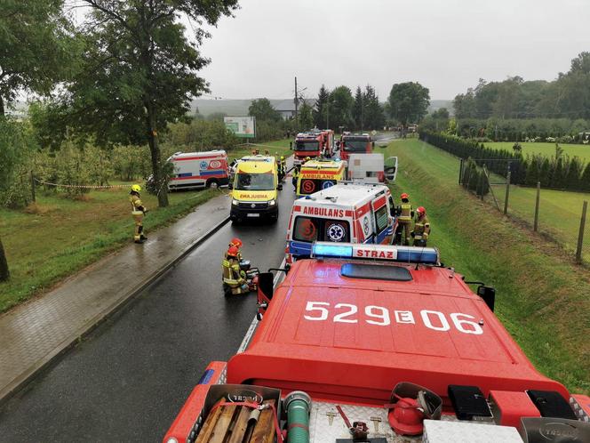 Śmiertelny wypadek pod Rawą Mazowiecką. Trzy osoby zginęły w zderzeniu BMW z busem