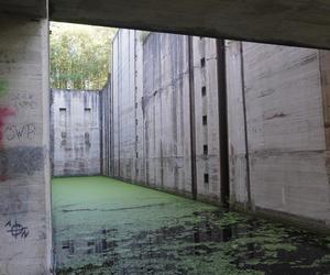 Monumentalna śluza Leśniewo z symbolami III Rzeszy ukryta w mazurskim lesie. Jest owiana tajemnicą [ZDJĘCIA]