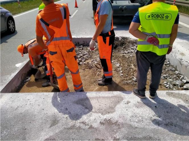 Tak naprawiano betonową nawierzchnię autostrady A1