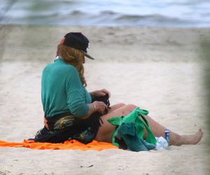 Agnieszka Fitkau-Perepeczko na plaży w Sopocie