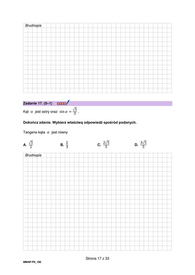 Arkusz maturalny z próbnej matematyki 2023