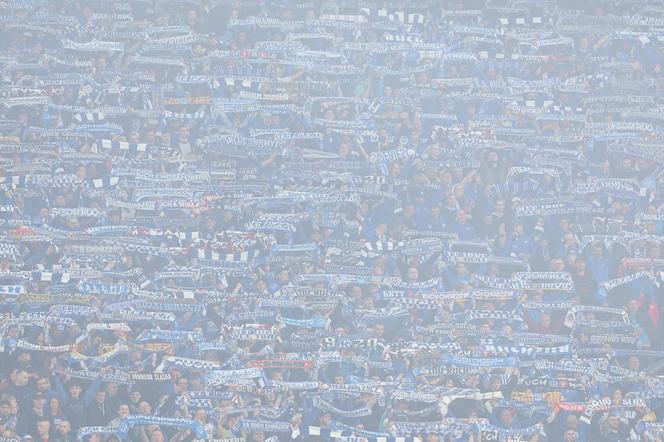 Kibice na Stadionie Śląskim podczas Wielkich Derbów Śląska (16.03.2024)