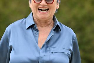 Katarzyna Figura zaszalała! Niebieskie włosy i piżama. Tak poszła na oficjalną imprezę