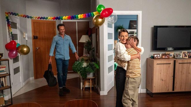 Barwy szczęścia odc. 3141. Kasia (Katarzyna Glinka), Mariusz (Rafał Cieszyński), Ksawery (Bartosz Gruchot)