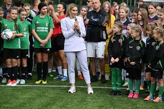 Marta Nawrocka na festiwalu piłki kobiecej